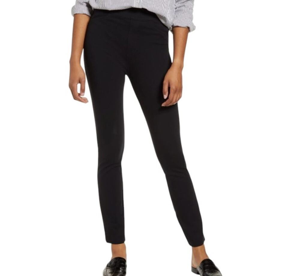 SPANX Women's Size L Black Back Seam Pant Skinny Ankle High-Rise Ponte Slimming